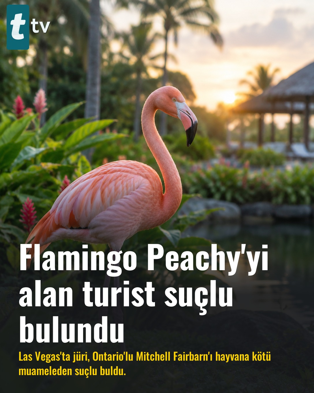 Flamingo Peachy'yi alan turist suçlu bulundu