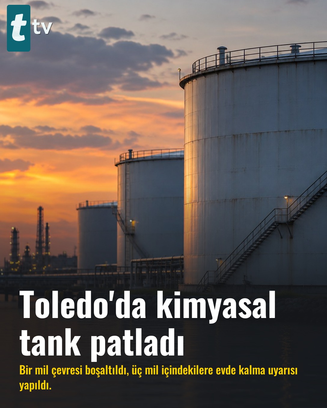 Toledo'da kimyasal tank patladı