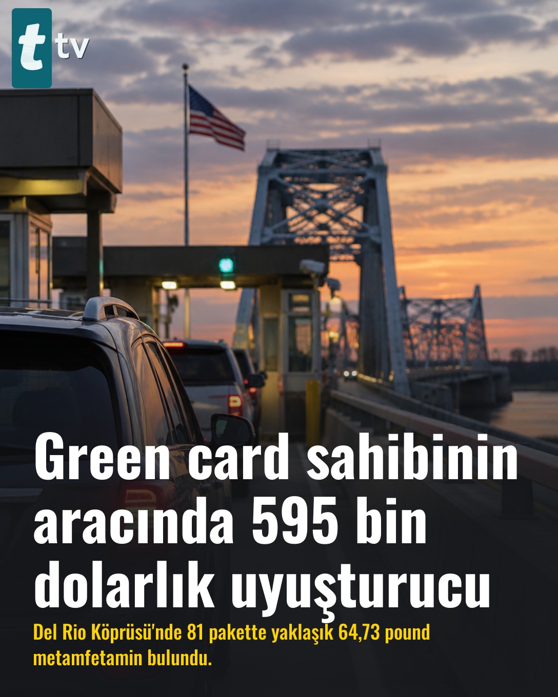 Green card sahibinin aracında 595 bin dolarlık uyuşturucu